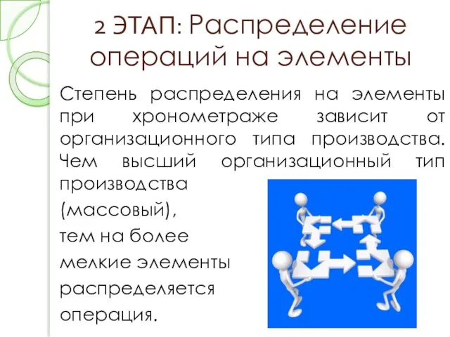 2 ЭТАП: Распределение операций на элементы Степень распределения на элементы при