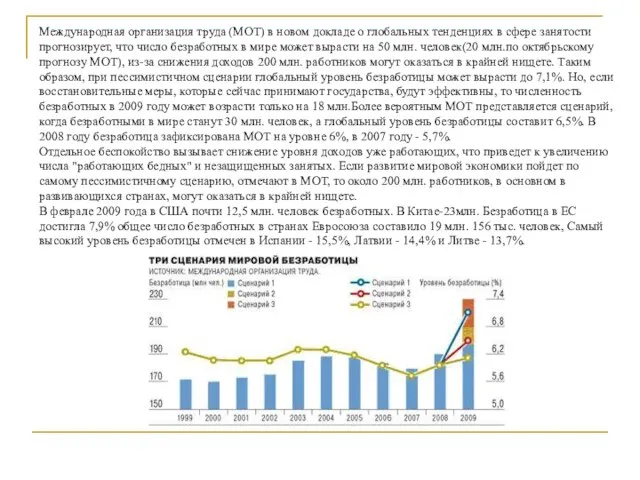 Международная организация труда (МОТ) в новом докладе о глобальных тенденциях в