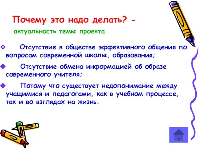 Почему это надо делать? - актуальность темы проекта Отсутствие в обществе