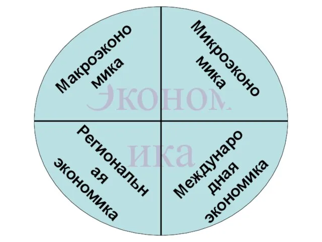 Экономика Макроэкономика Микроэкономика Международная экономика Региональная экономика