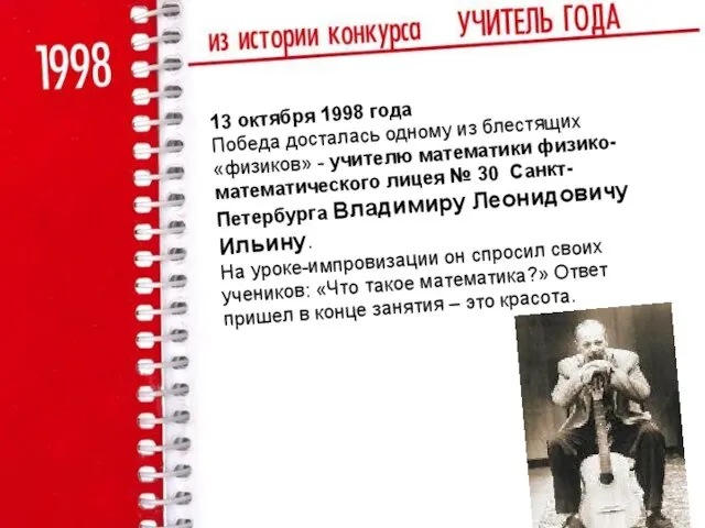 13 октября 1998 года Победа досталась одному из блестящих «физиков» -