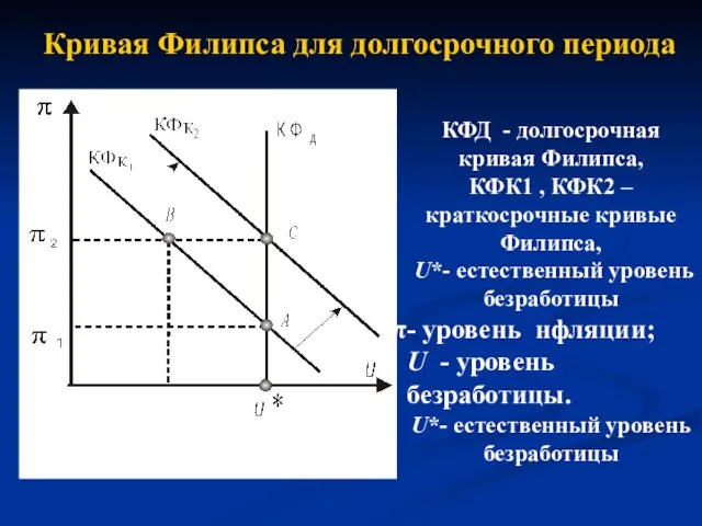 Кривая Филипса для долгосрочного периода КФД - долгосрочная кривая Филипса, КФК1