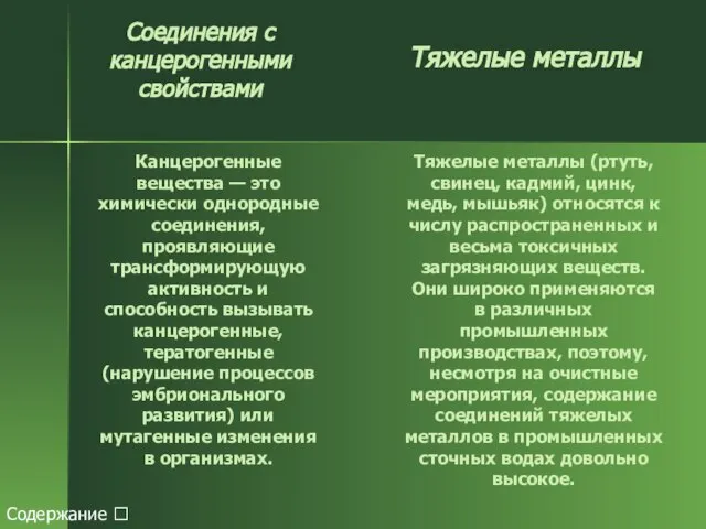 Соединения с канцерогенными свойствами Канцерогенные вещества — это химически однородные соединения,