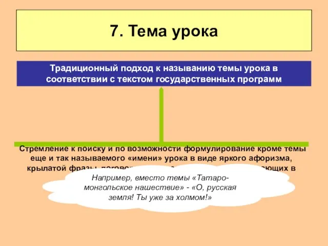 7. Тема урока Стремление к поиску и по возможности формулирование кроме