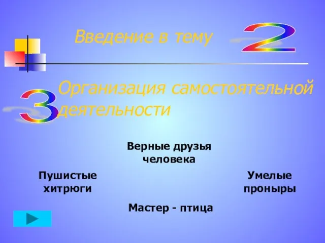 2 Введение в тему 3 Организация самостоятельной деятельности Верные друзья человека