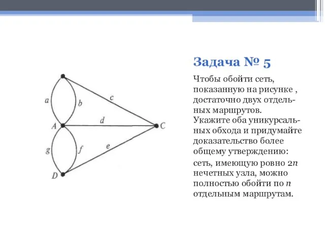 Задача № 5 Чтобы обойти сеть, показанную на рисунке , достаточно