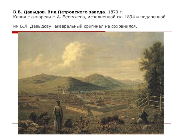 В.В. Давыдов. Вид Петровского завода. 1870 г. Копия с акварели Н.А.