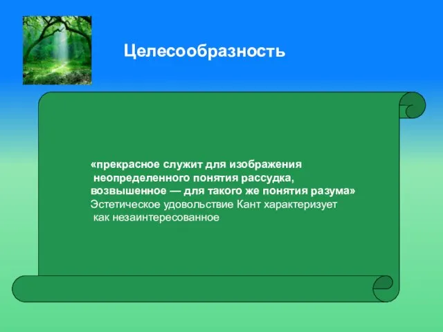 «прекрасное служит для изображения неопределенного понятия рассудка, возвышенное — для такого