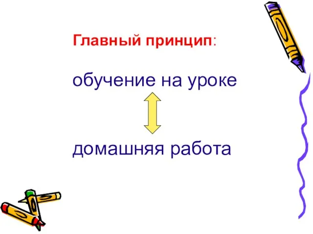 Главный принцип: обучение на уроке домашняя работа