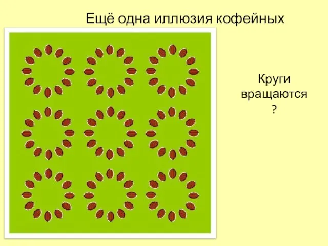 Ещё одна иллюзия кофейных зёрен. Круги вращаются?