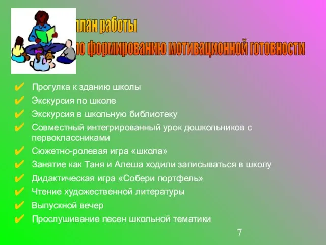 Прогулка к зданию школы Экскурсия по школе Экскурсия в школьную библиотеку