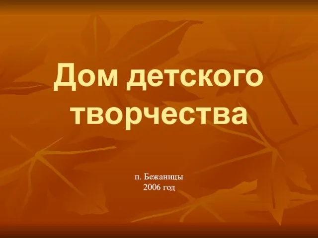 Дом детского творчества п. Бежаницы 2006 год