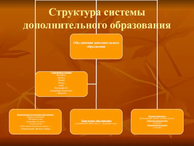 Структура системы дополнительного образования