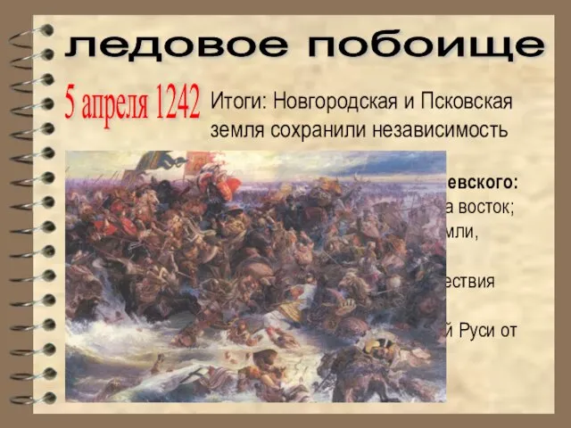 Итоги: Новгородская и Псковская земля сохранили независимость ледовое побоище 5 апреля