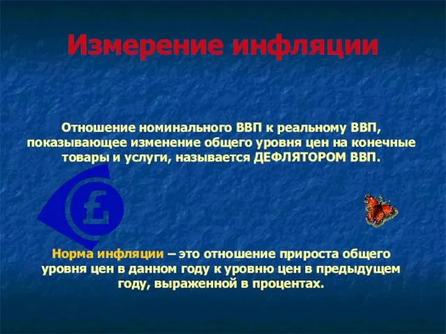 Измерение инфляции Отношение номинального ВВП к реальному ВВП, показывающее изменение общего