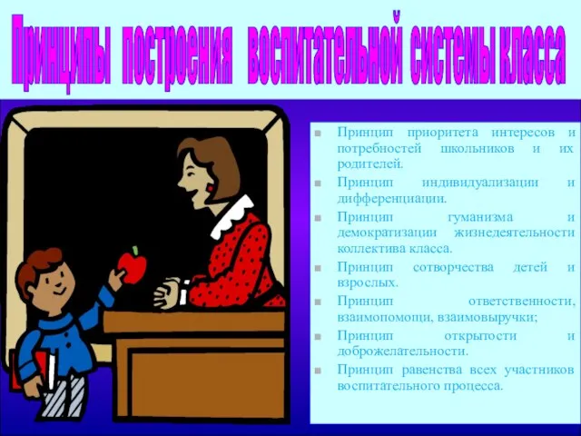 Принцип приоритета интересов и потребностей школьников и их родителей. Принцип индивидуализации