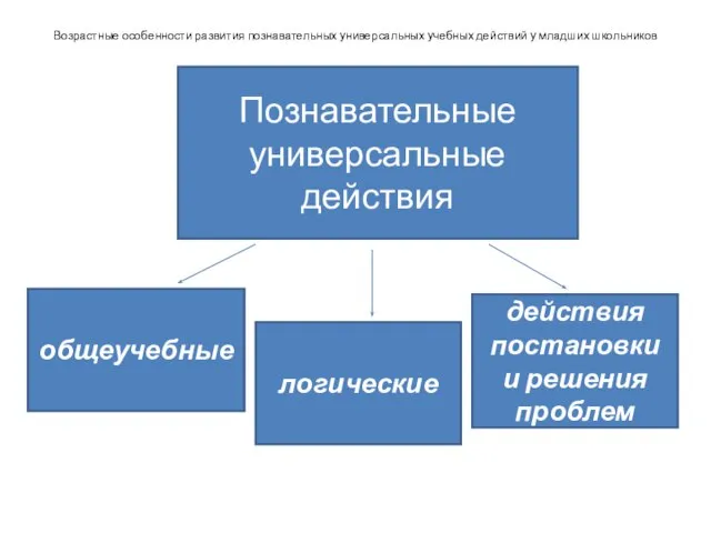 Возрастные особенности развития познавательных универсальных учебных действий у младших школьников Познавательные