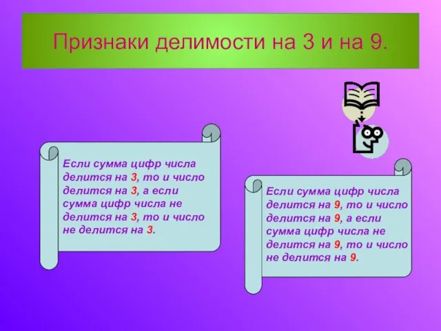 Признаки делимости на 3 и на 9. Если сумма цифр числа