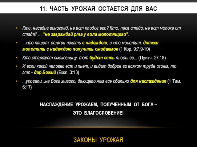 Кто, насадив виноград, не ест плодов его? Кто, пася стадо, не