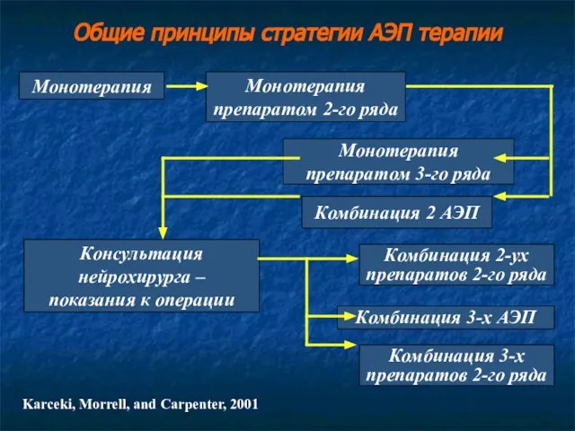 Общие принципы стратегии АЭП терапии Монотерапия Монотерапия препаратом 2-го ряда Монотерапия