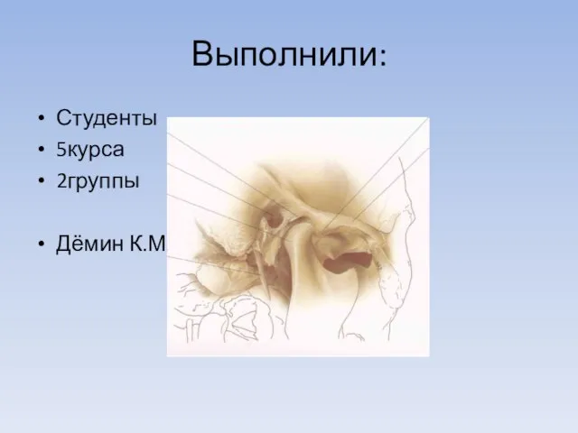 Выполнили: Студенты 5курса 2группы Дёмин К.М.