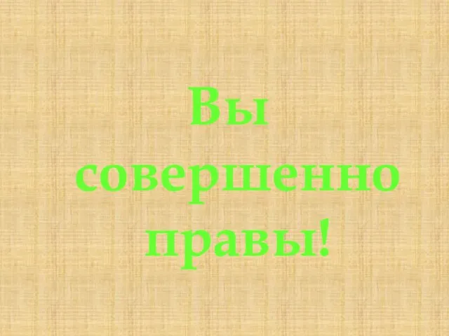 Вы совершенно правы!