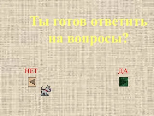 Ты готов ответить на вопросы? НЕТ ДА