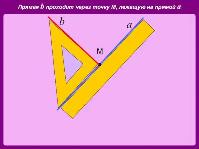 М Прямая b проходит через точку М, лежащую на прямой а а b