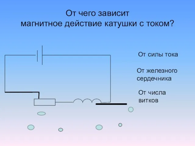 От чего зависит магнитное действие катушки с током? От силы тока