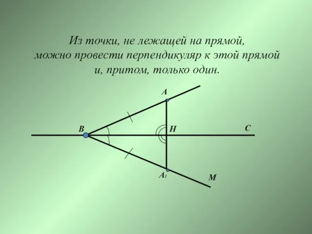 Из точки, не лежащей на прямой, можно провести перпендикуляр к этой