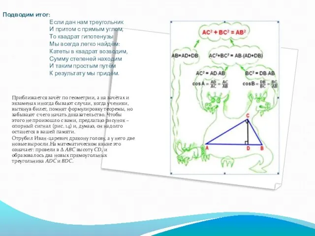 Подводим итог: Если дан нам треугольник И притом с прямым углом,