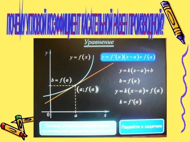 ПОЧЕМУ УГЛОВОЙ КОЭФФИЦИЕНТ КАСАТЕЛЬНОЙ РАВЕН ПРОИЗВОДНОЙ?