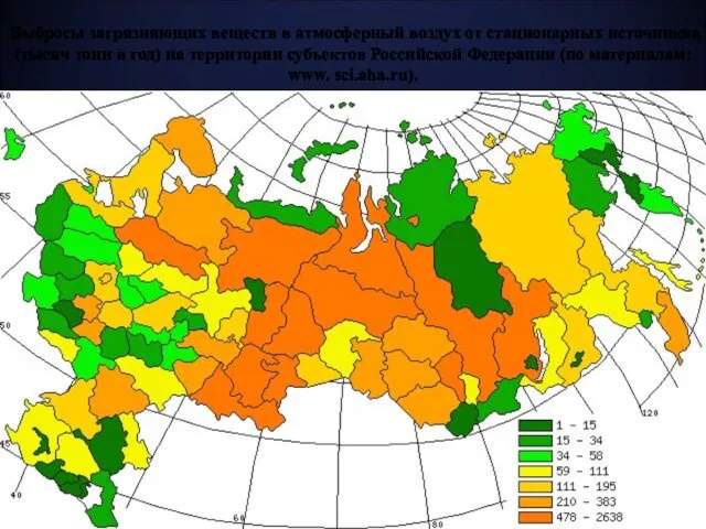 Выбросы загрязняющих веществ в атмосферный воздух от стационарных источников (тысяч тонн