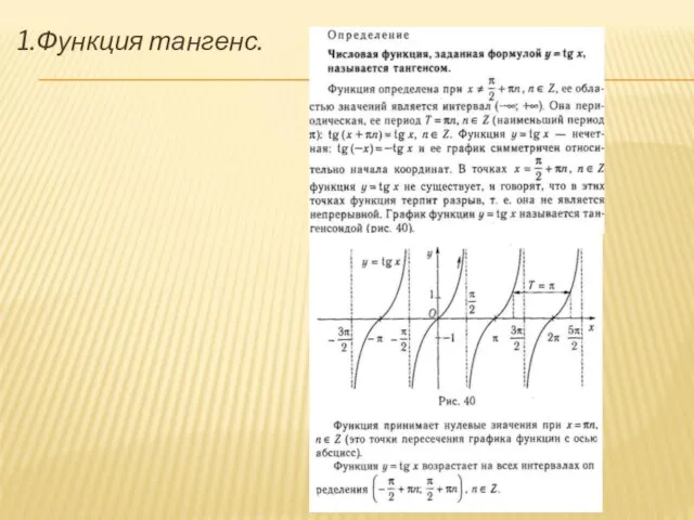 1.Функция тангенс.