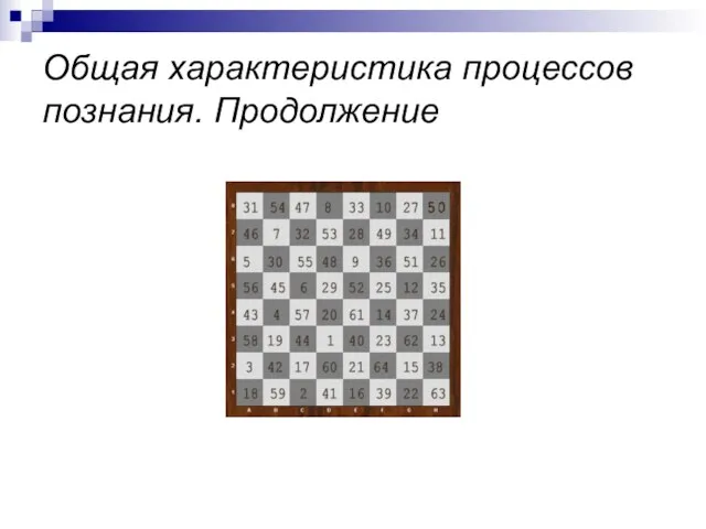 Общая характеристика процессов познания. Продолжение