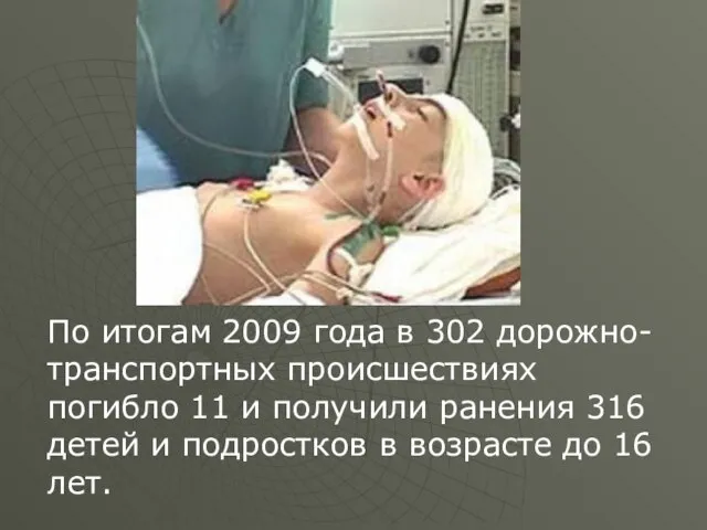 По итогам 2009 года в 302 дорожно-транспортных происшествиях погибло 11 и