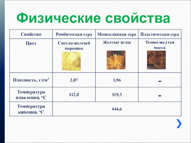 Физические свойства