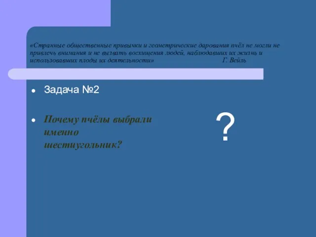 «Странные общественные привычки и геометрические дарования пчёл не могли не привлечь