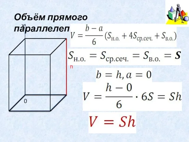 Объём прямого параллелепипеда. h