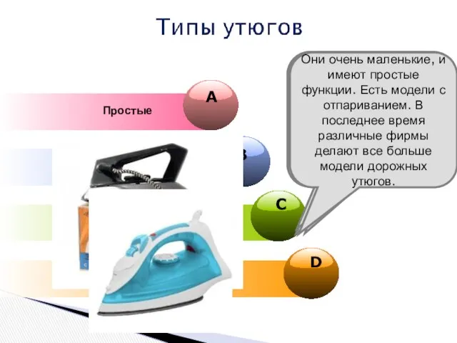 Простые Паровые Утюги с парогенератором D Дорожные Утюги первого типа почти