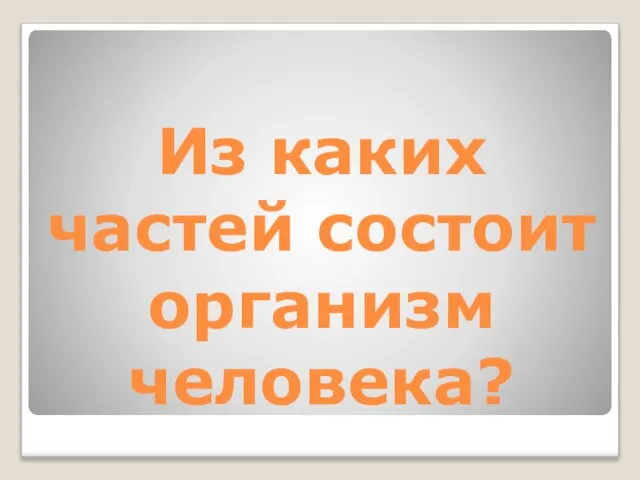 Из каких частей состоит организм человека?