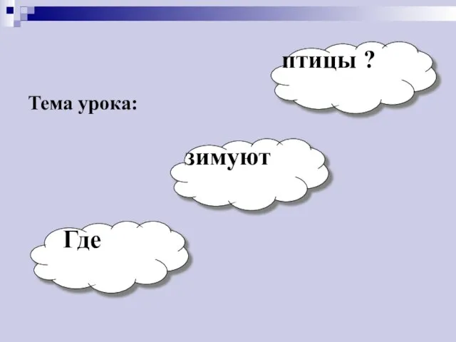 птицы ? зимуют Где Тема урока: