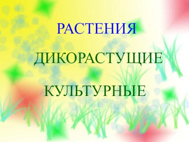 РАСТЕНИЯ ДИКОРАСТУЩИЕ КУЛЬТУРНЫЕ