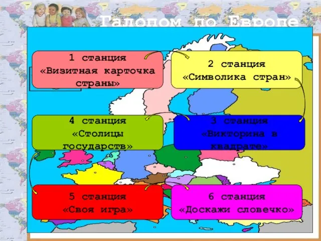 Галопом по Европе 1 станция «Визитная карточка страны» 3 станция «Викторина