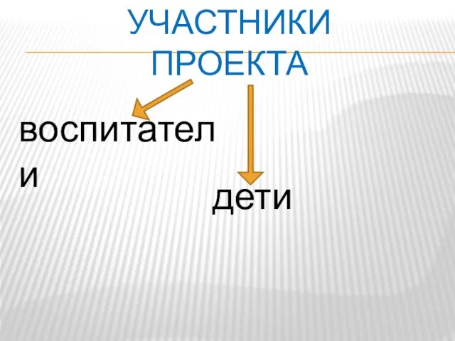 УЧАСТНИКИ ПРОЕКТА воспитатели дети