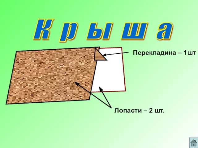 К р ы ш а Лопасти – 2 шт. Перекладина – 1шт