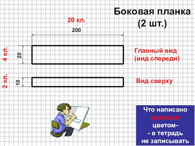 20 200 20 кл. 4 кл. Боковая планка (2 шт.) Что