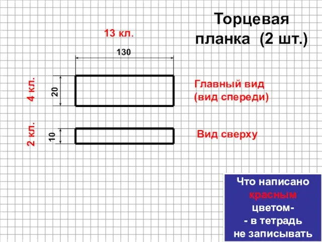 20 130 13 кл. 4 кл. Торцевая планка (2 шт.) Что