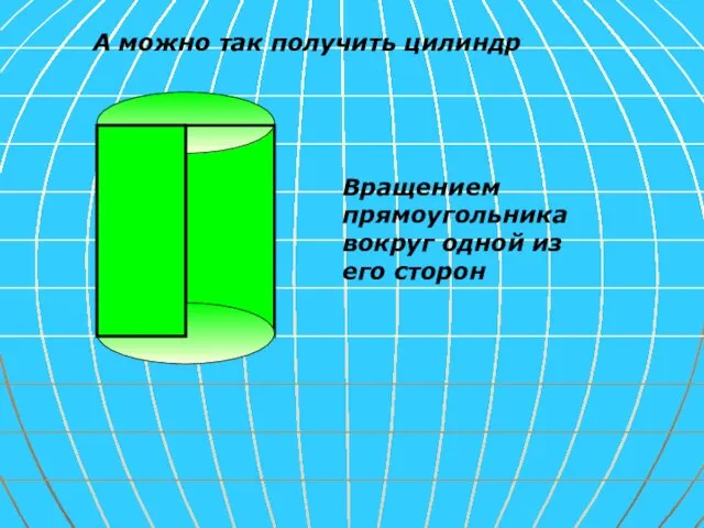 А можно так получить цилиндр Вращением прямоугольника вокруг одной из его сторон