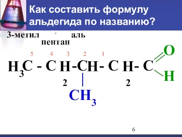 Как составить формулу альдегида по названию? 3-метил -пентан аль С -